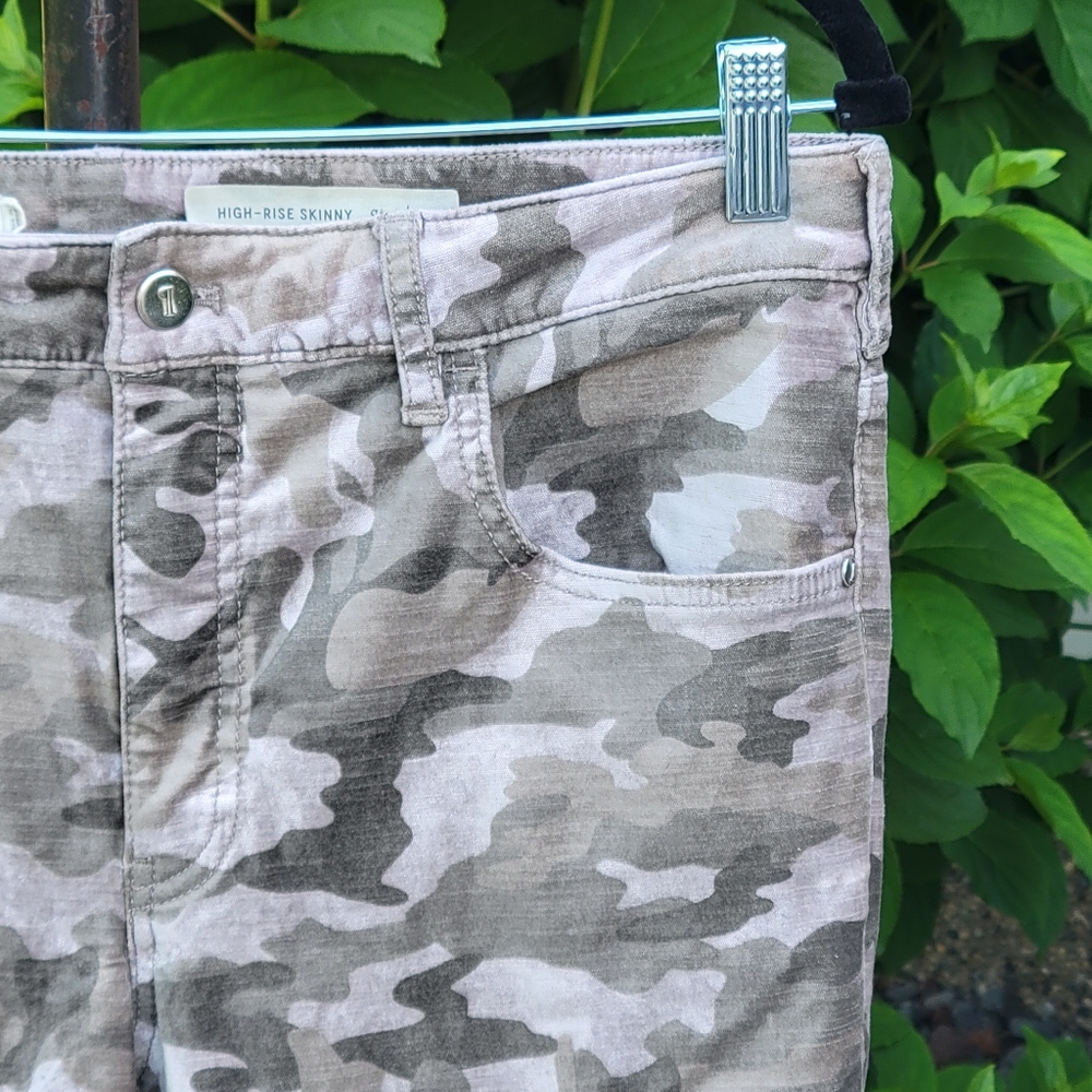 Pilcro & the Letterpress High Rise Skinny Velour Gray Camoflauge Jeggings sz 31 - Picture 6 of 9